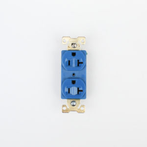 Tomacorriente doble 20A 127V azul