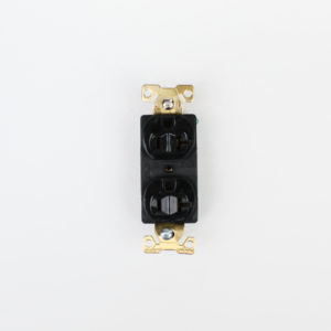 Tomacorriente doble 20A 127V negro
