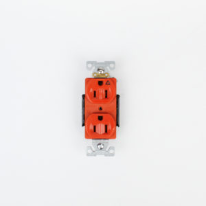 Tomacorriente doble 20A 127V naranja