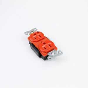 Tomacorriente doble 20A 127V naranja