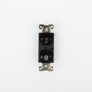 Tomacorriente doble 20A 127V cafe oscuro