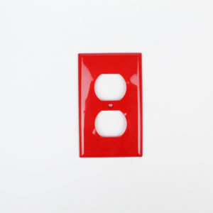Tapa 2×4″ para contacto doble roja
