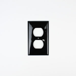 Tapa 2×4″ para contacto doble negra de plastico