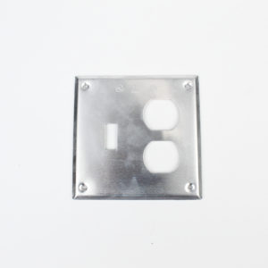 Tapa 4″ para 1 interruptor de palanca sencillo y toma doble